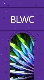 BLWC Logo round portal wth green bamboo and pink lotus flowers with business name around the circle.